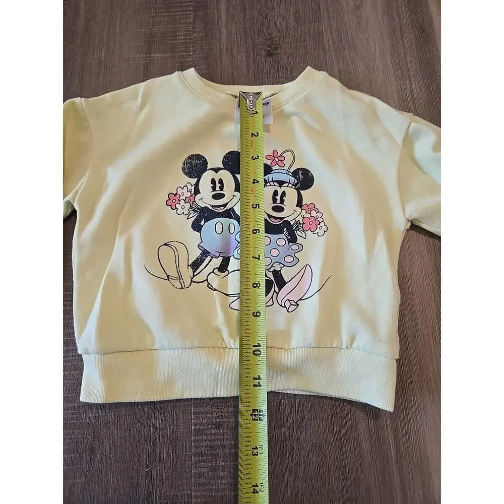 Gap Kids Yellow Minnie Mouse Sweatshirt 2 & Sweatpants size 3 Pre Owned